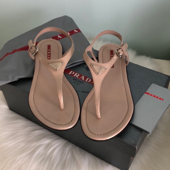 prada logo thong sandal
